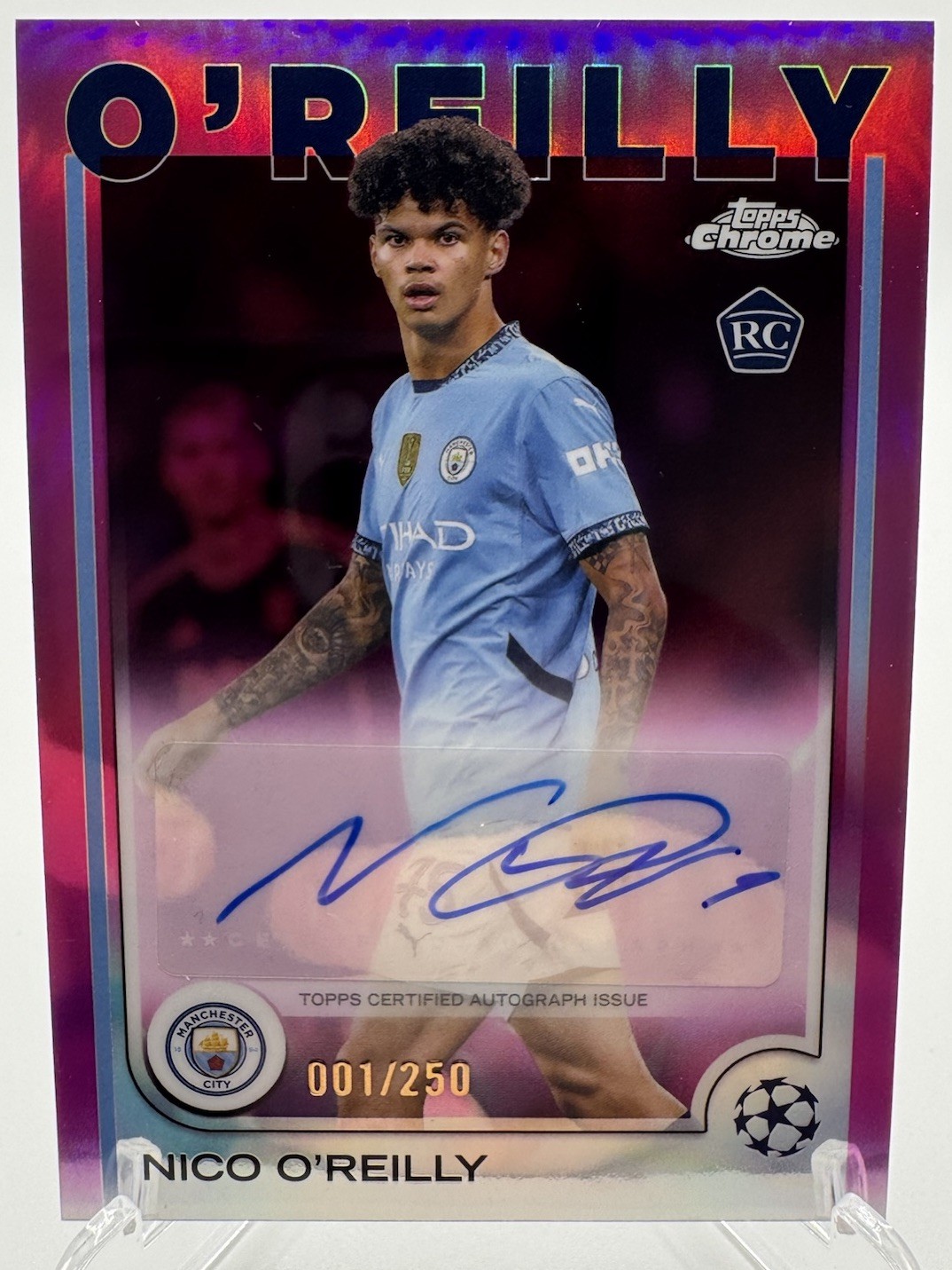 NICO O’REILLY 1/250 AUTO! Rookie Card RC Topps Chrome Manchester City 2024 2025 for sale on Ebay