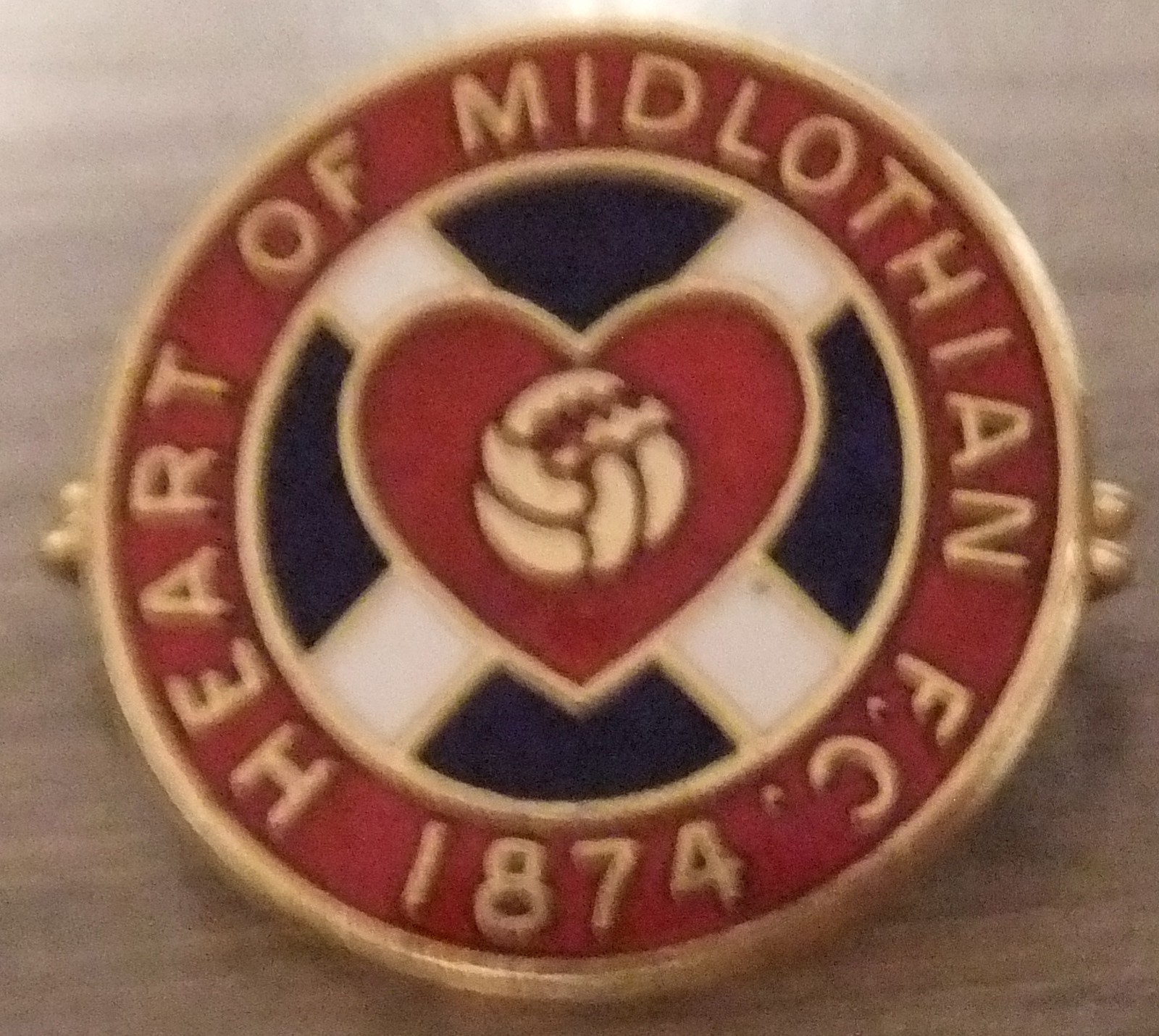 VINTAGE ENAMEL FOOTBALL CLUB BADGE - HEART OF MIDLOTHIAN FC -EARLY CREST c1970s? for sale on Ebay