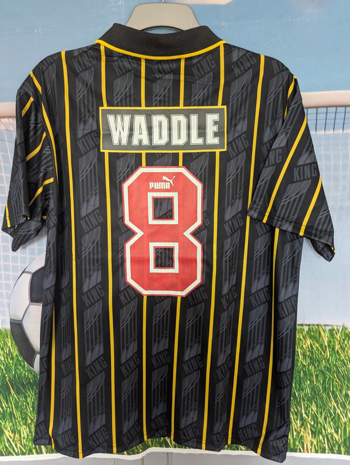 Sheffield Wednesday SWFC Away Shirt 1993 94 1995 Black & Yellow Owls WADDLE 8 XL for sale on Ebay