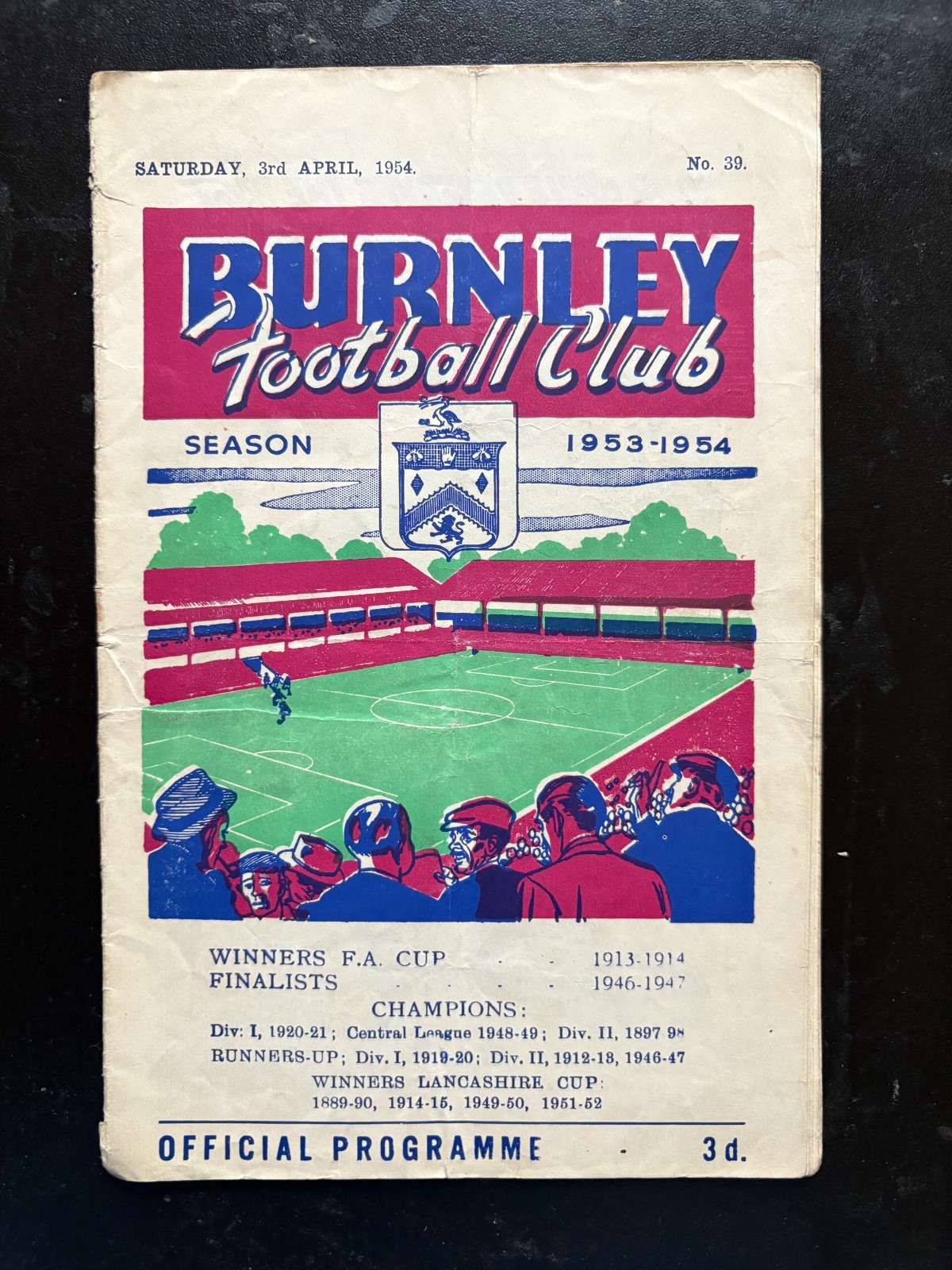 1953-54 Burnley v Chelsea for sale on Ebay