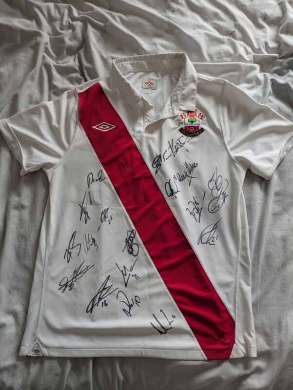 Southampton FC 2010/2011 signed 125th anniversary home shirt (Large) for sale on Ebay
