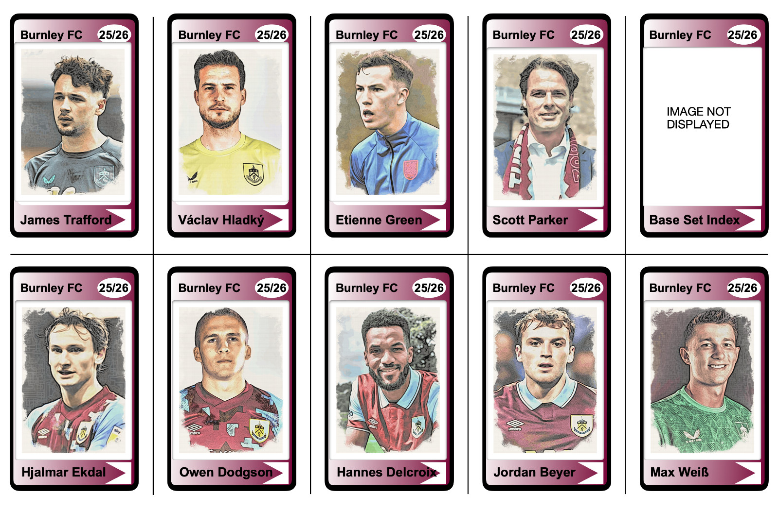 BURNLEY FC - 25/26 ENGLISH PREMIER LEAGUE BASE SET  Trading Cards-Shirt & Club for sale on Ebay