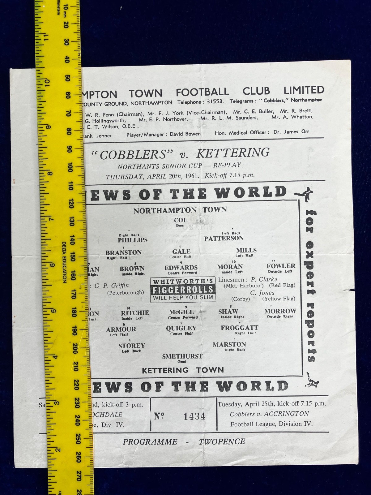 Northampton Town v Kettering Town NSC Replay April 1961. S/S programme Very Good for sale on Ebay