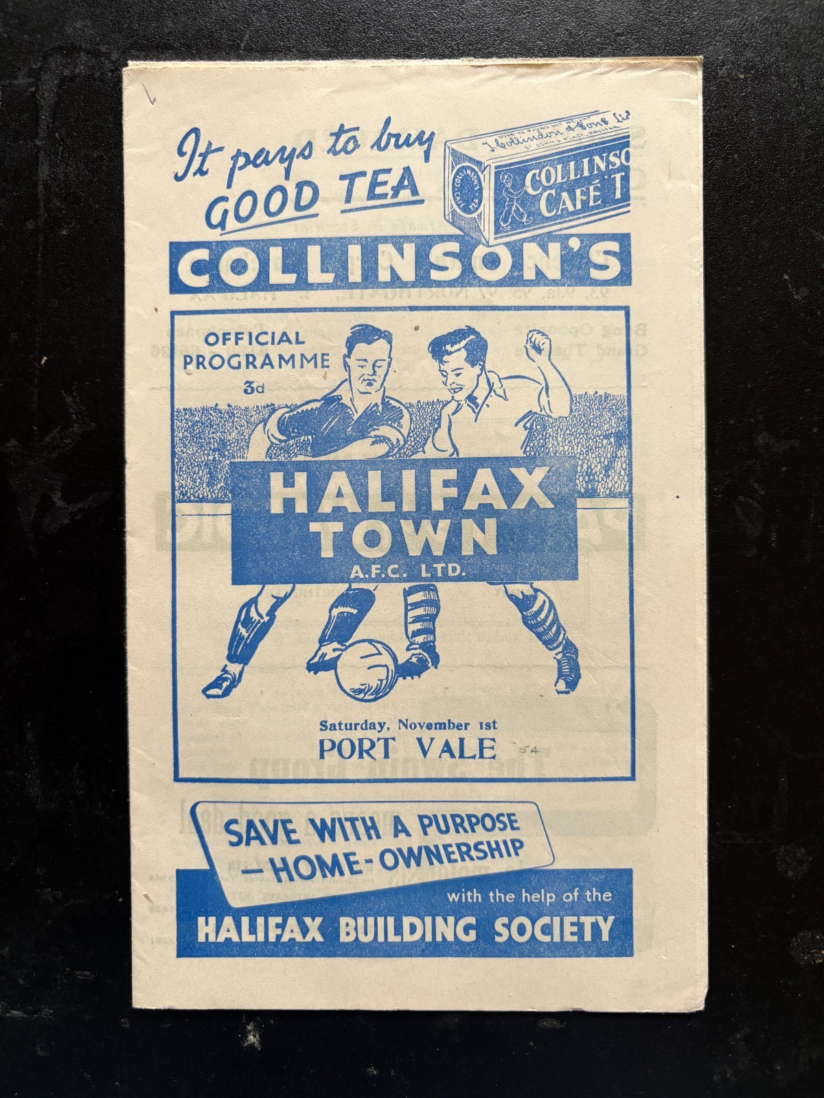 1952-53 Halifax Town v Port Vale for sale on Ebay