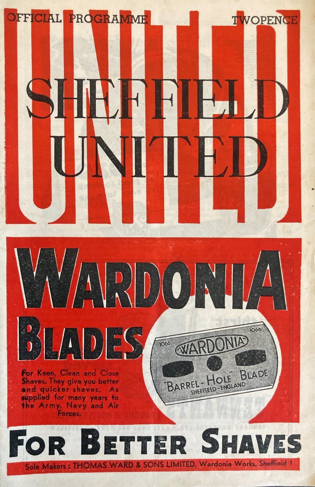 Sheffield United v Stoke City Div 1 1946/47 for sale on Ebay