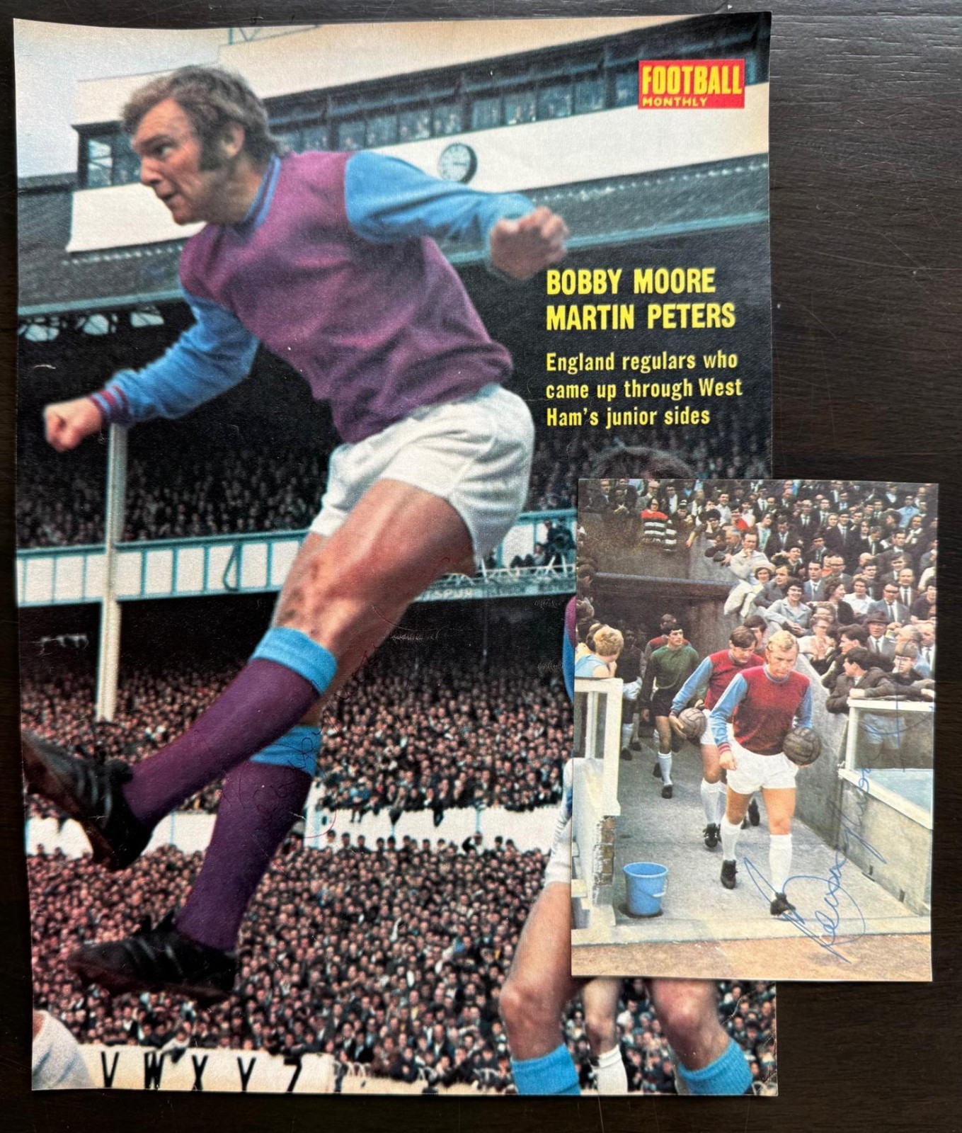 BOBBY MOORE signed 1960s Magazine Photo x2 WEST HAM UTD ENGLAND for sale on Ebay