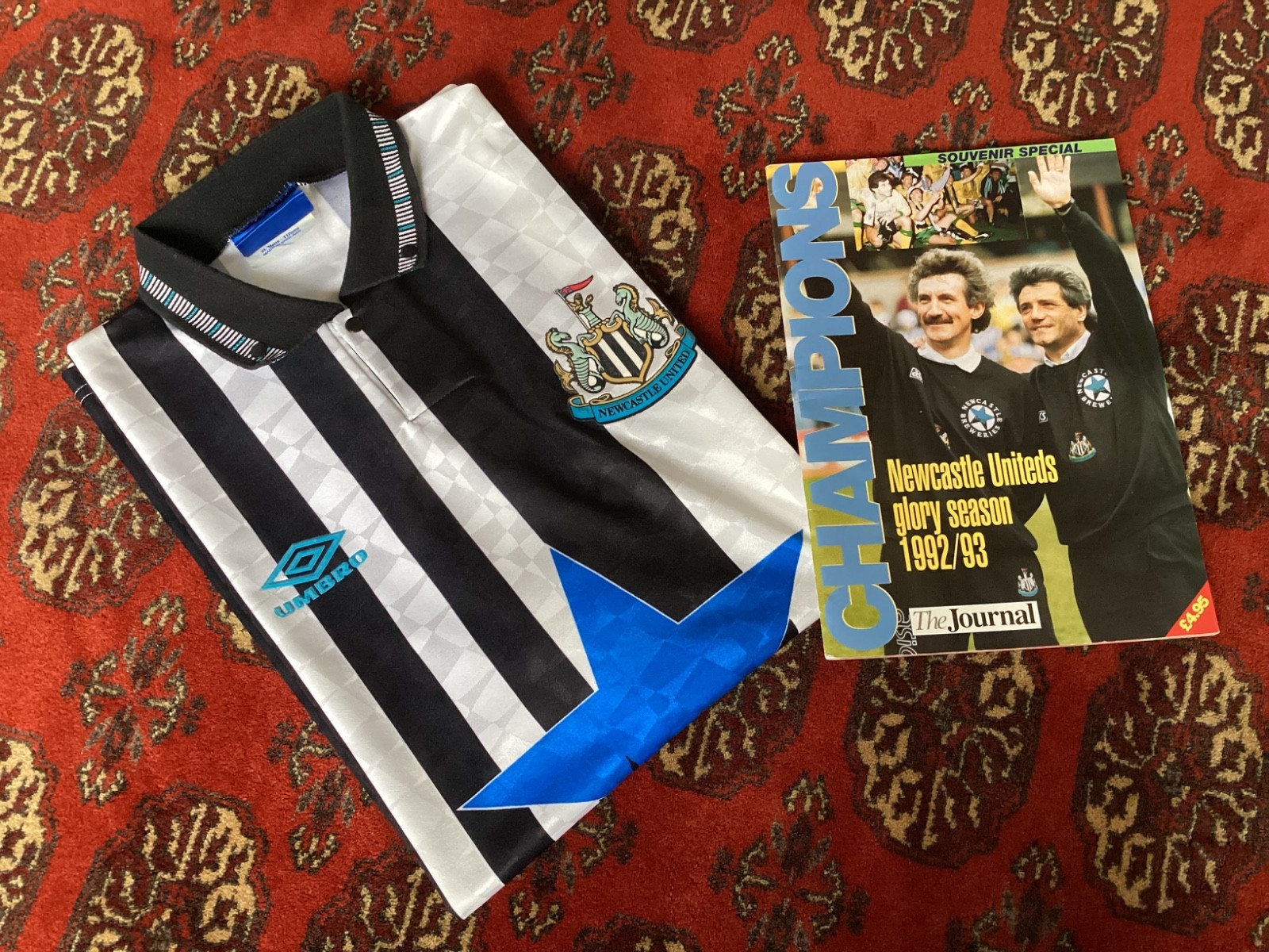 Umbro Newcastle United Shirt & The Journal ‘Souvenir Special’ - 1992/93 Season for sale on Ebay