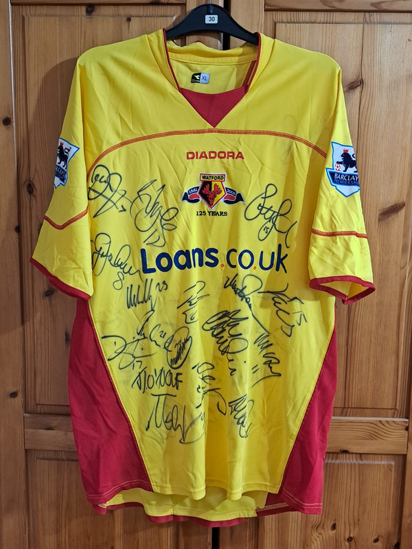Watford FC Home Shirt 2006/07 XL Damien Francis Squad Signed No Coa for sale on Ebay