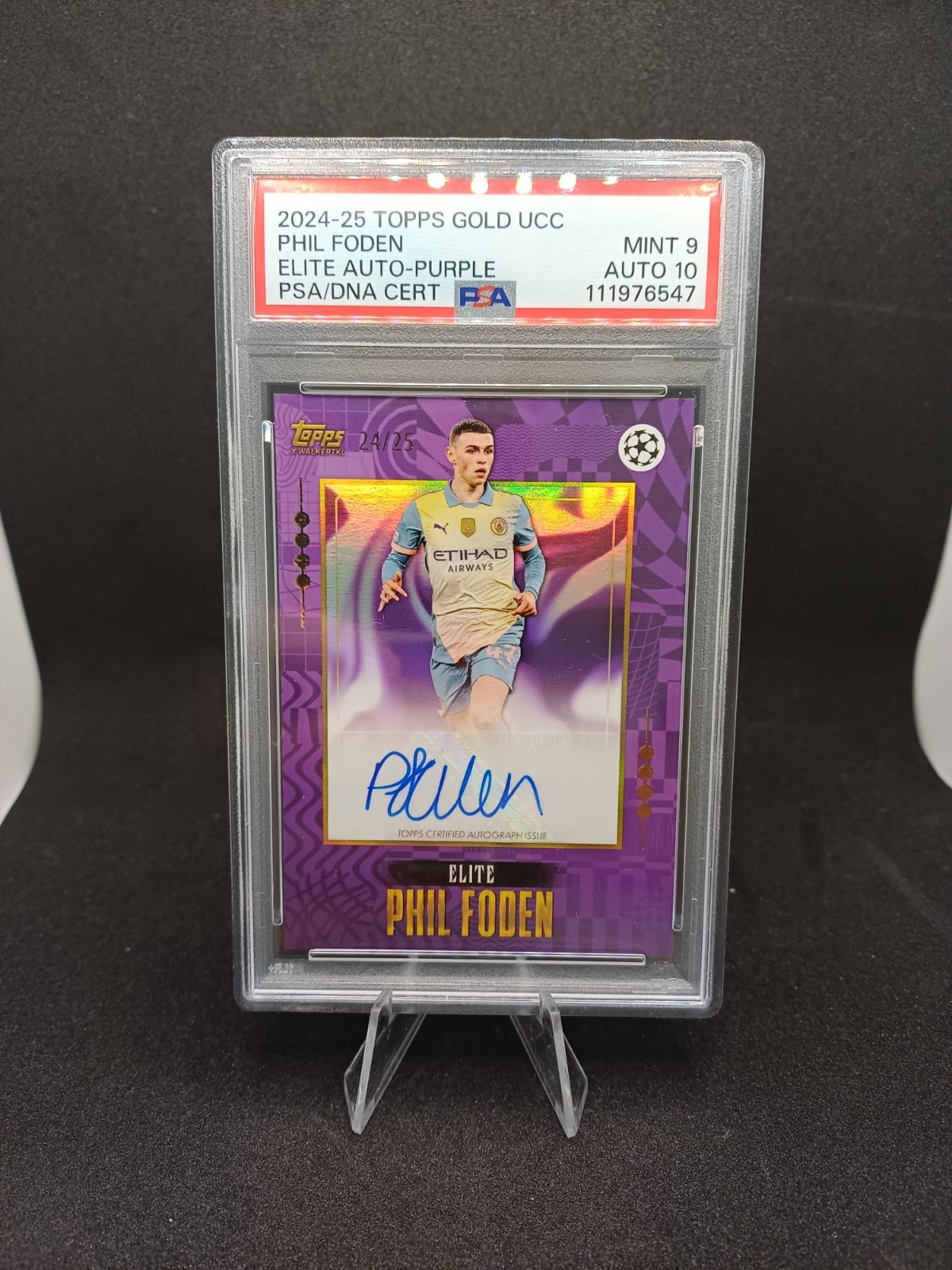2024-25 Topps Gold UCC Phil Foden Auto /25 PSA 9 Auto 10 Manchester City POP 1 for sale on Ebay