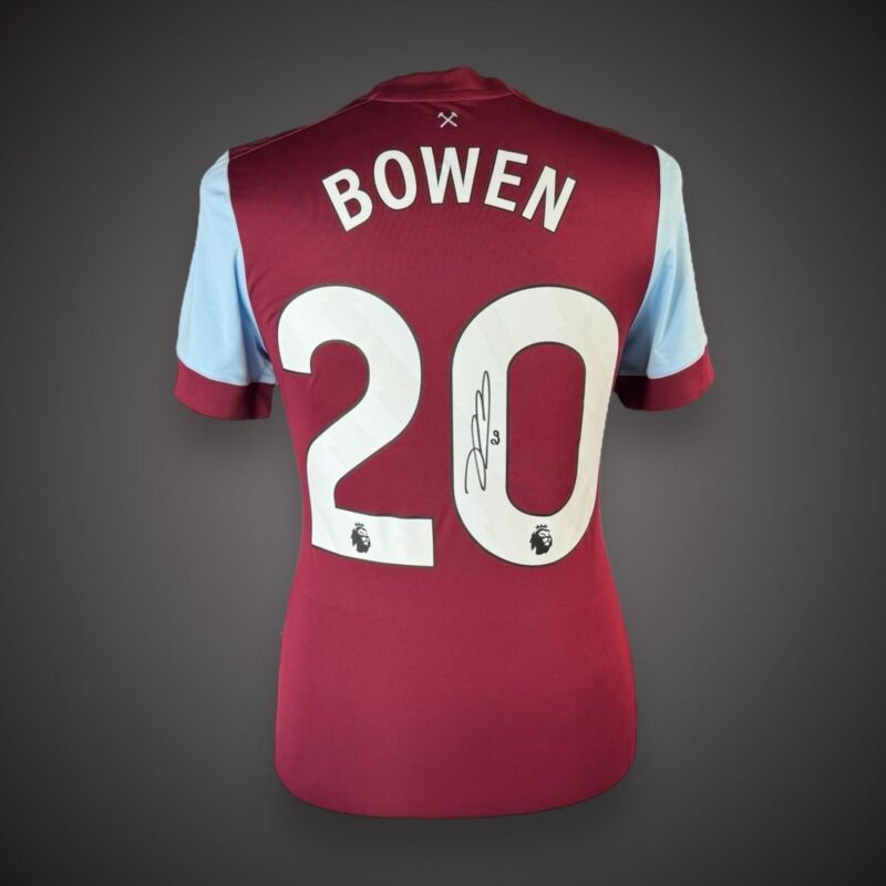 Jarrod Bowen Hand Signed West Ham Football Shirt With COA Bid from for sale on Ebay