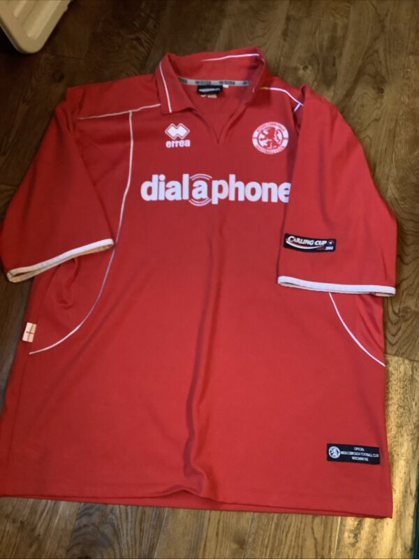 Middlesbrough Home Football Shirt 2003/04 Adults XXL Errea Carling Cup Badge for sale on Ebay