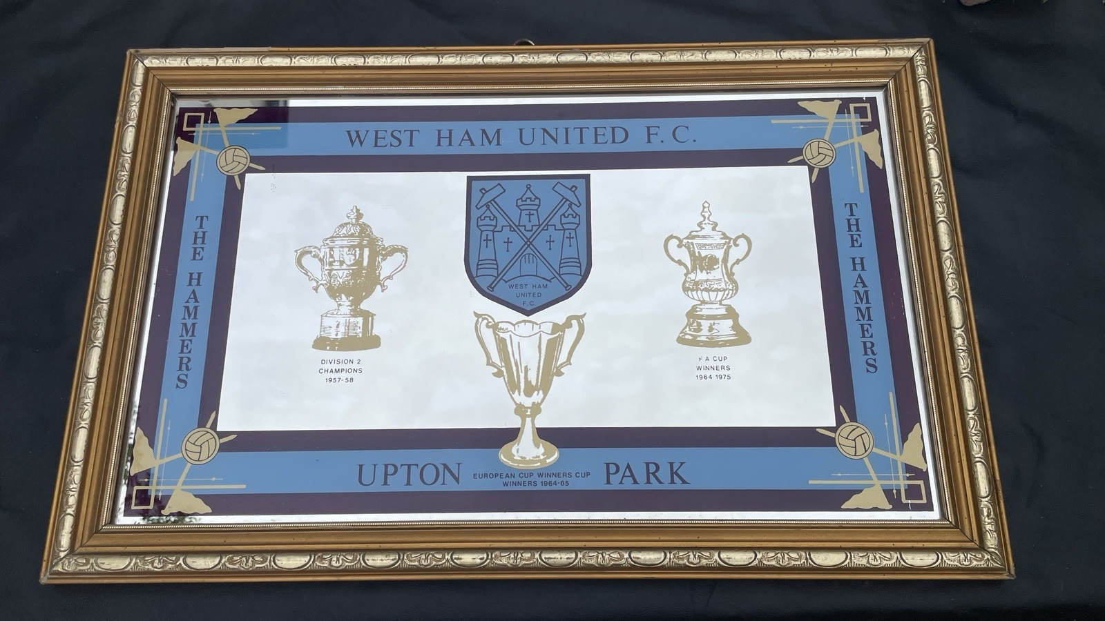 Vintage West Ham United F.C. Upton Park Champions Mirror From The late 1970’s  for sale on Ebay