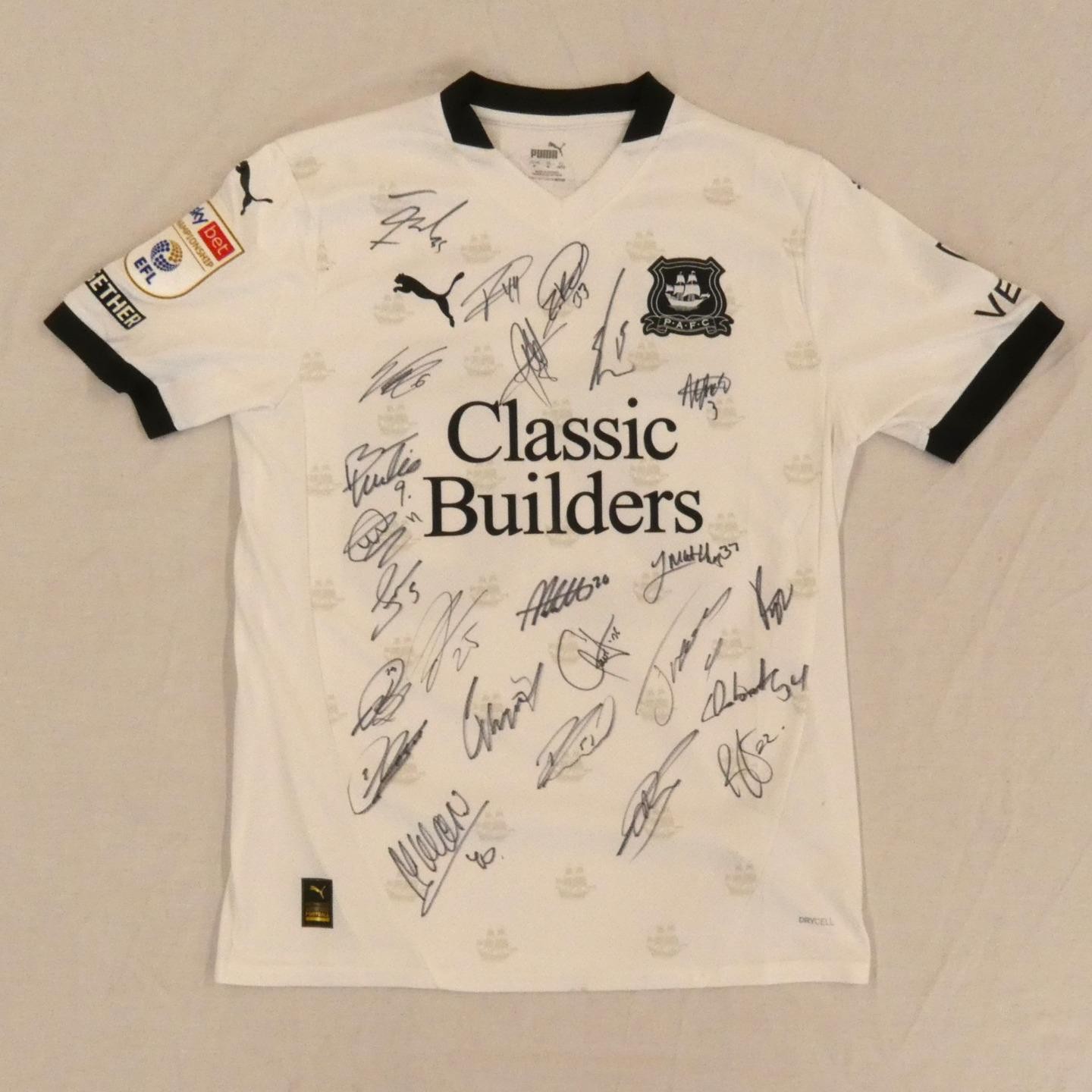 Plymouth Argyle Team Signed Shirt 2024-25 Season Adam Randell Away Kit for sale on Ebay