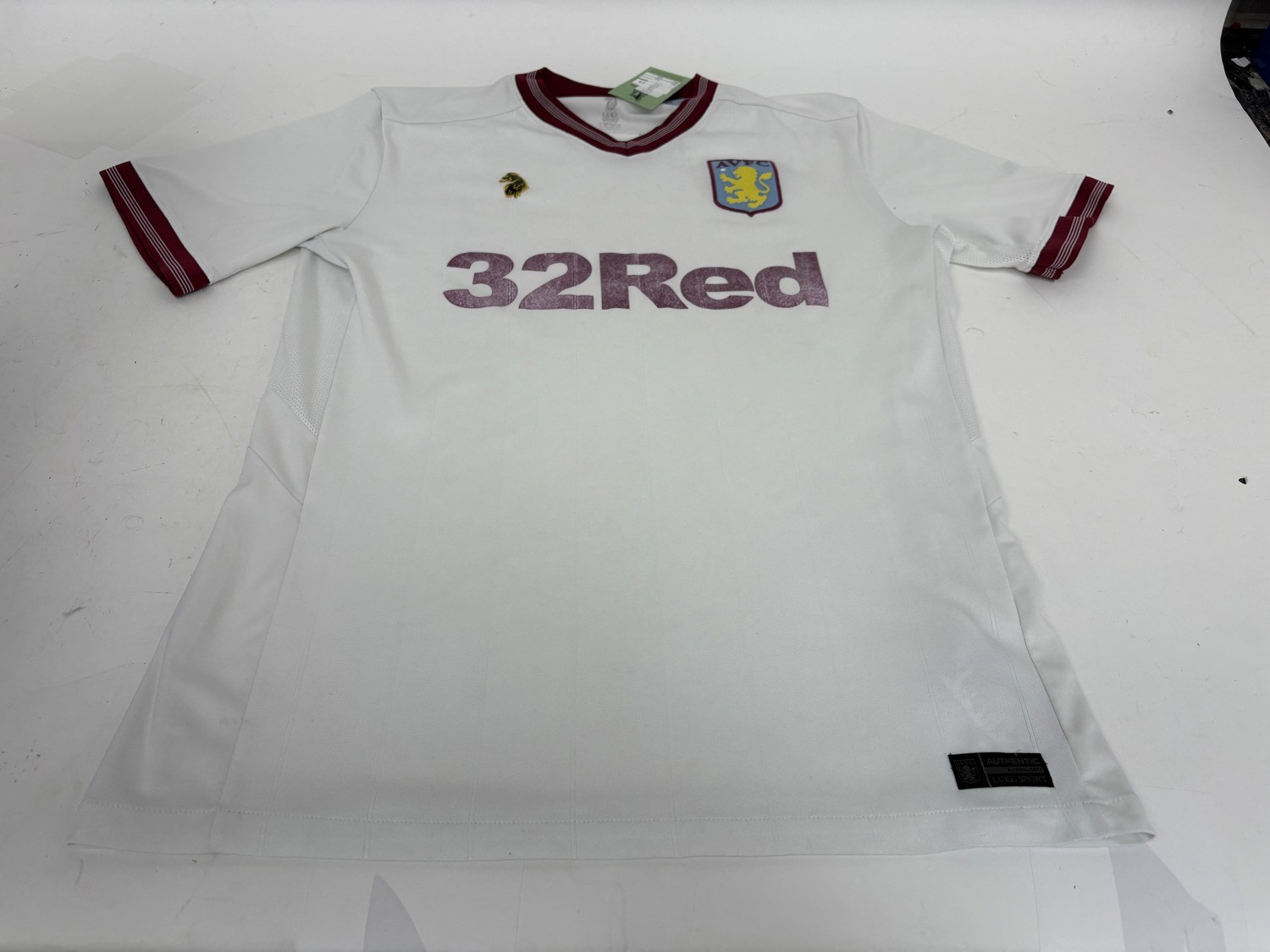 Luke Sport Aston Villa 2018/19 Away UK Medium EPL Football Shirt White  for sale on Ebay