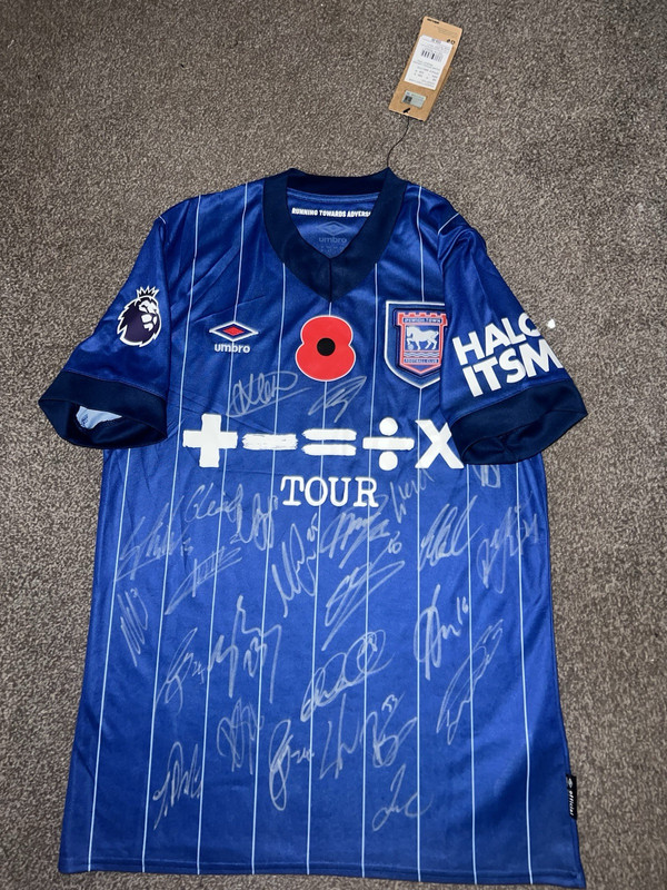SIGNED IPSWICH TOWN POPPY SHIRT 24/25 PREMIER LEAGUE PROOF for sale on Ebay