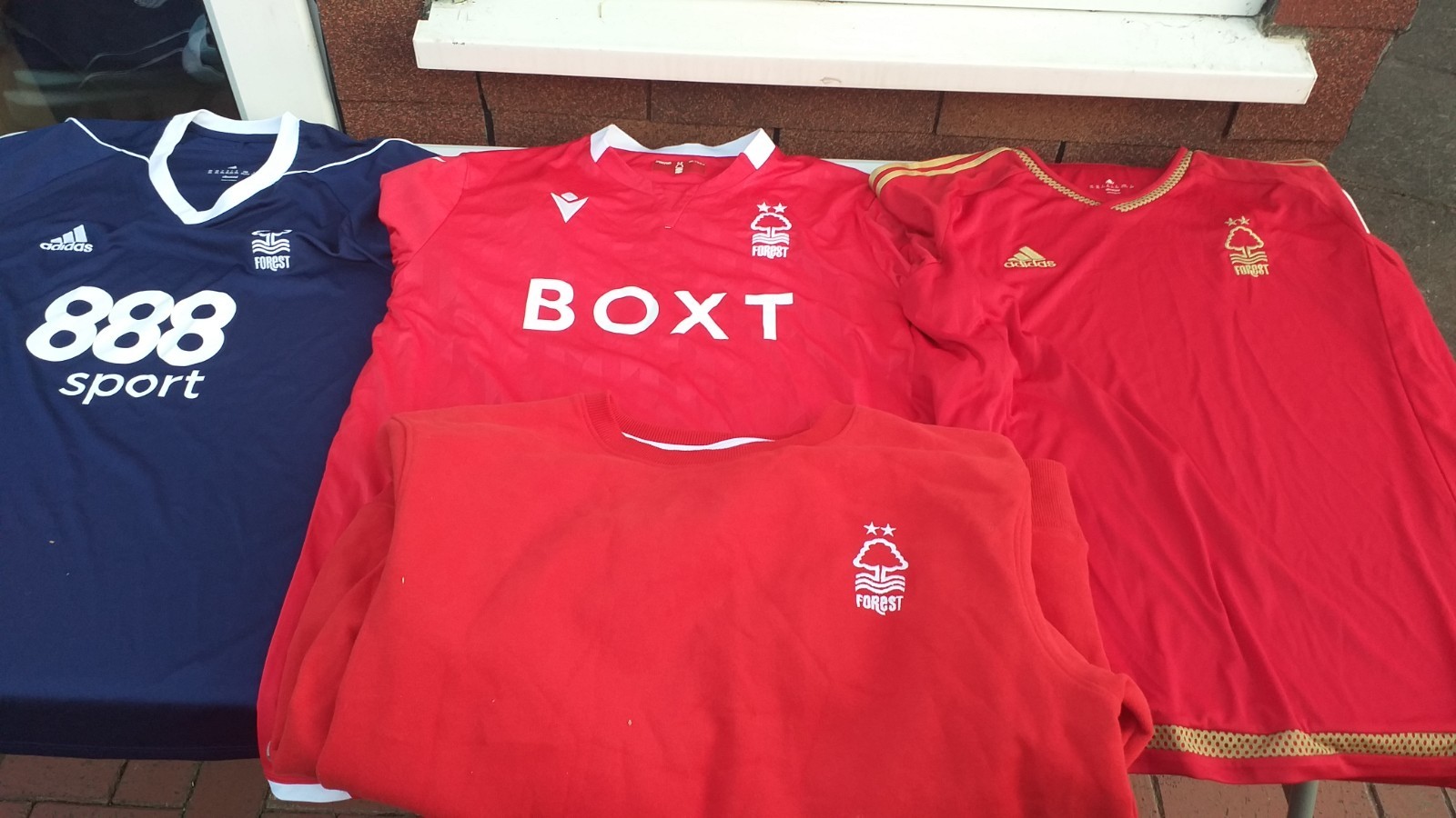 Nottingham Forest football shirts and sweat shirt for sale on Ebay