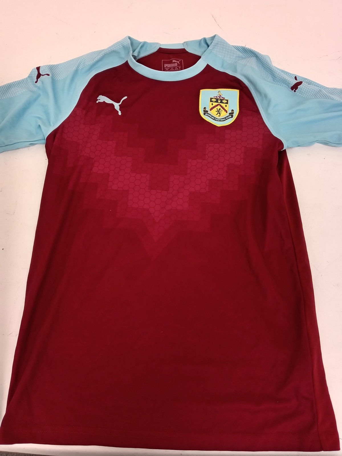 Burnley 2018/19 Home Football Shirt Small Puma Short-Sleeve Red/Blue for sale on Ebay