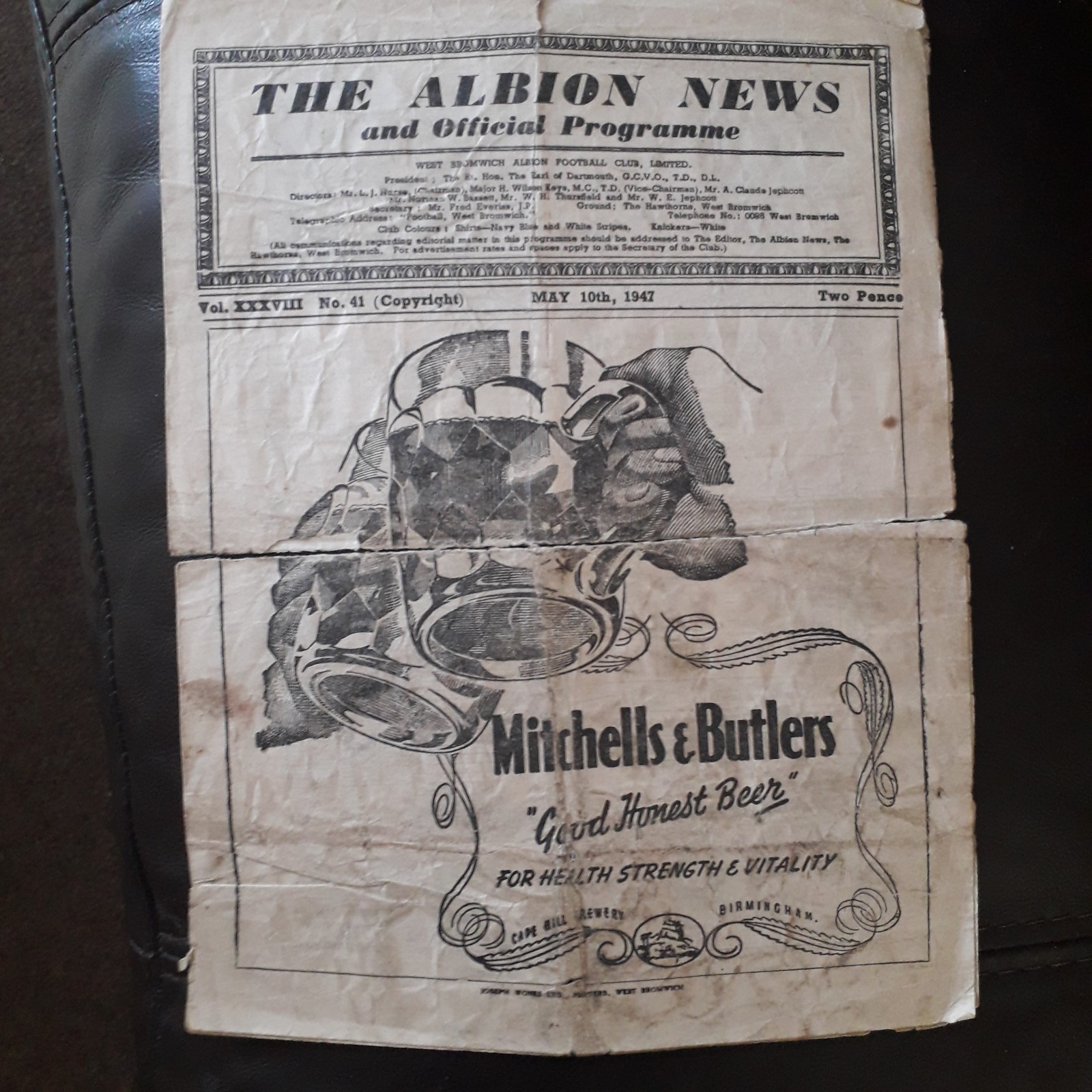 WEST BROMWICH ALBION V MILLWALL 1946/47 for sale on Ebay