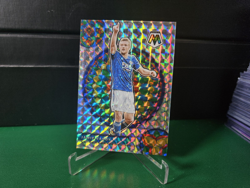Jamie Vardy (Leicester City) - 2021-22 Panini Mosaic Stained Glass Case Hit for sale on Ebay