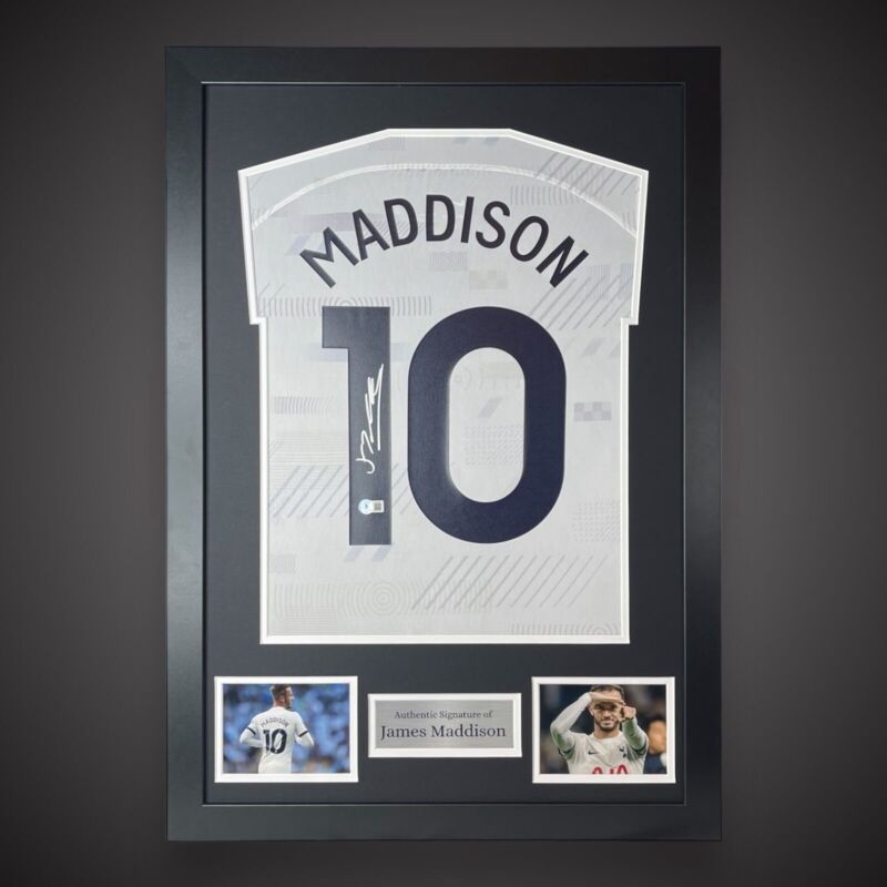 James Maddison Hand Signed And Framed Tottenham Hotspur Football Shirt for sale on Ebay