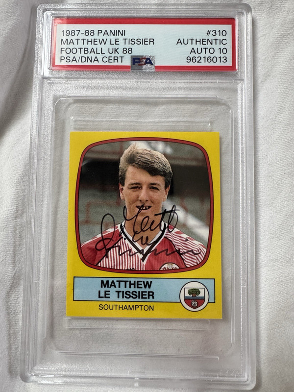 Panini 1987 Southampton Matt Le Tissier Auto Sticker Psa 10  for sale on Ebay