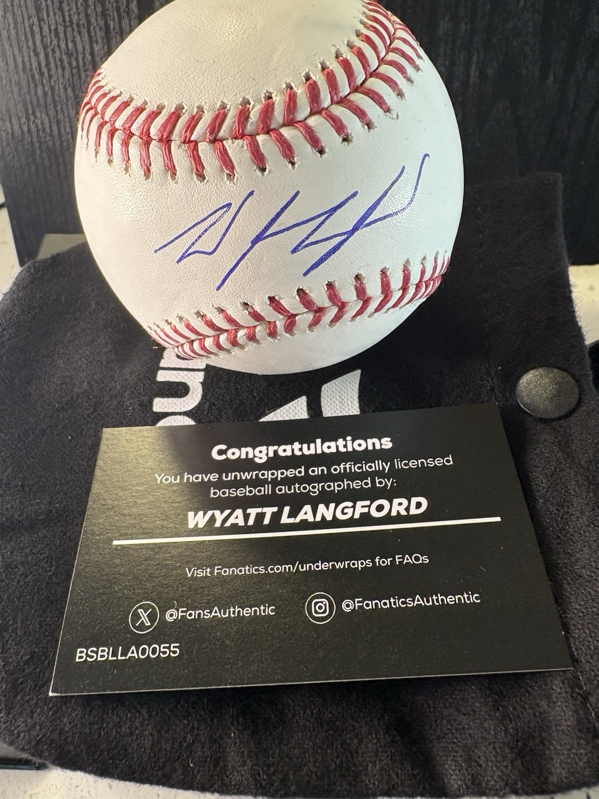 Wyatt Langford Signed Official MLB Baseball / Fanatics COA Texas Rangers for sale on Ebay