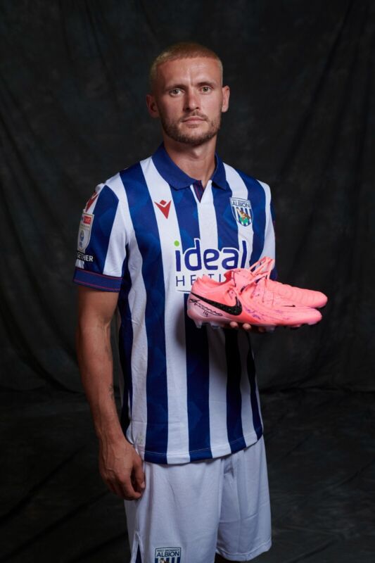 WBA's John Swift signed football boots with paint | Jeff Astle Foundation for sale on Ebay