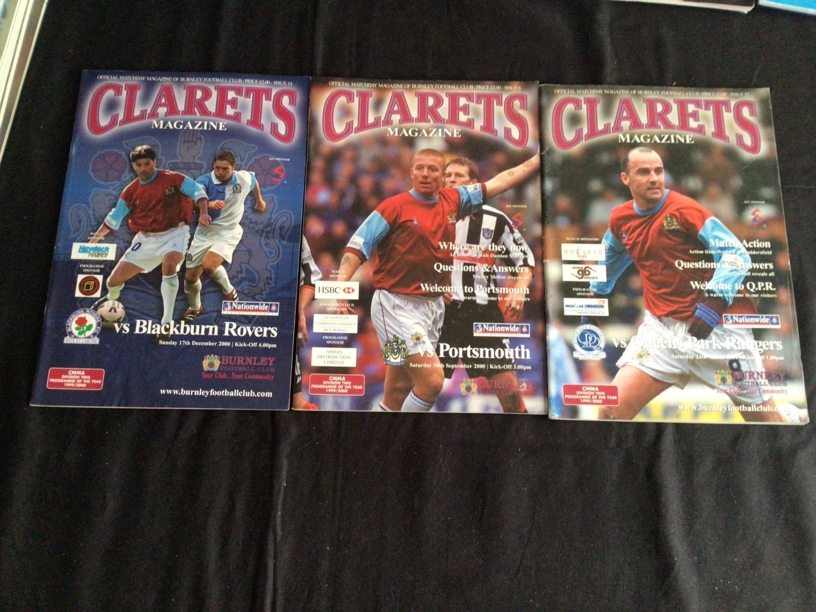 3 Burnley football programmes 2000-01 for sale on Ebay