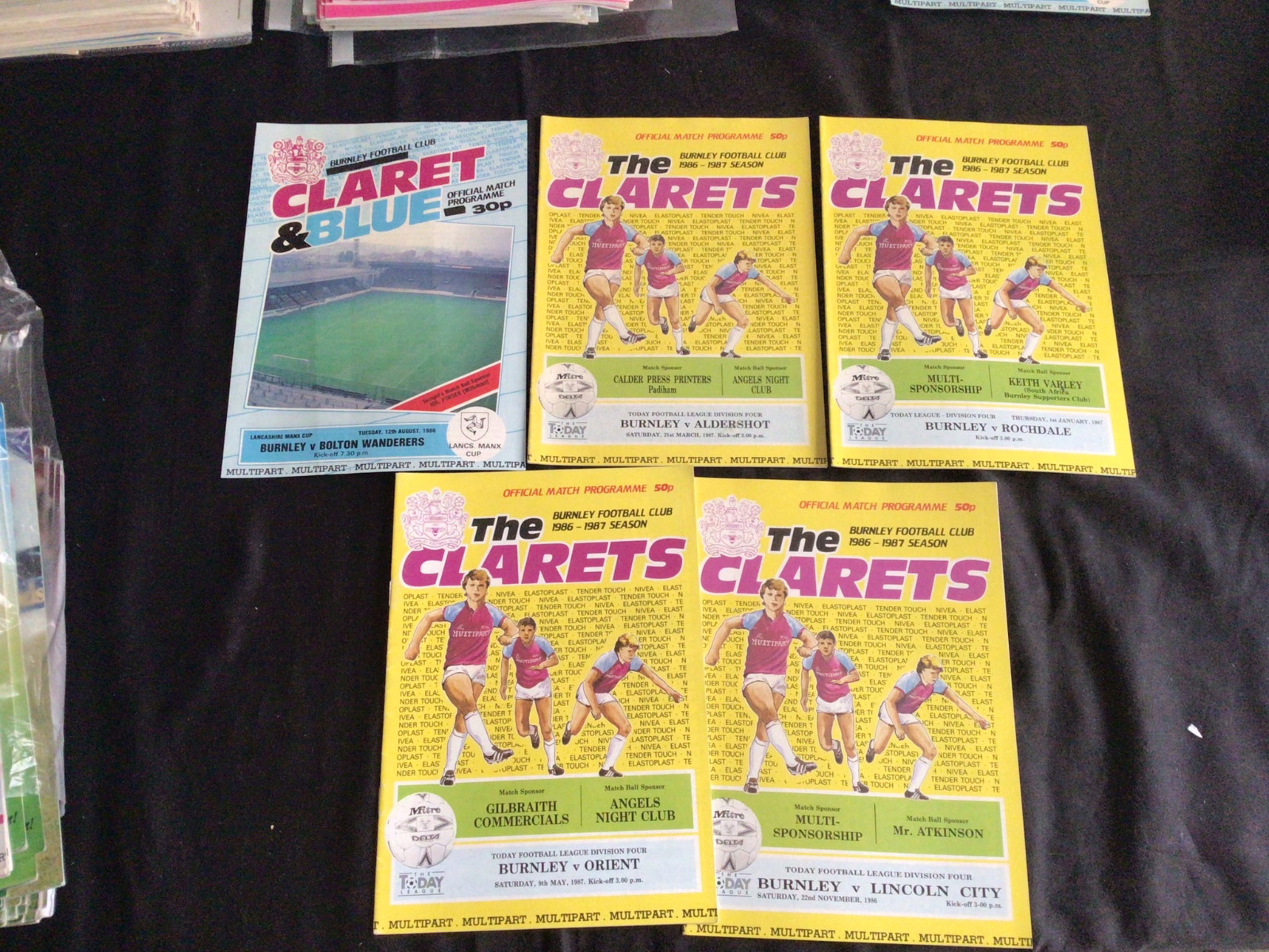5 Burnley football programmes 1986-87 for sale on Ebay