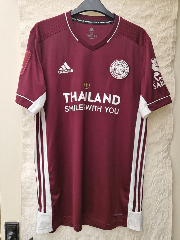 Adidas Leicester City FA Cup with Badge Winning Shirt 2020-21 Size M Burgundy for sale on Ebay