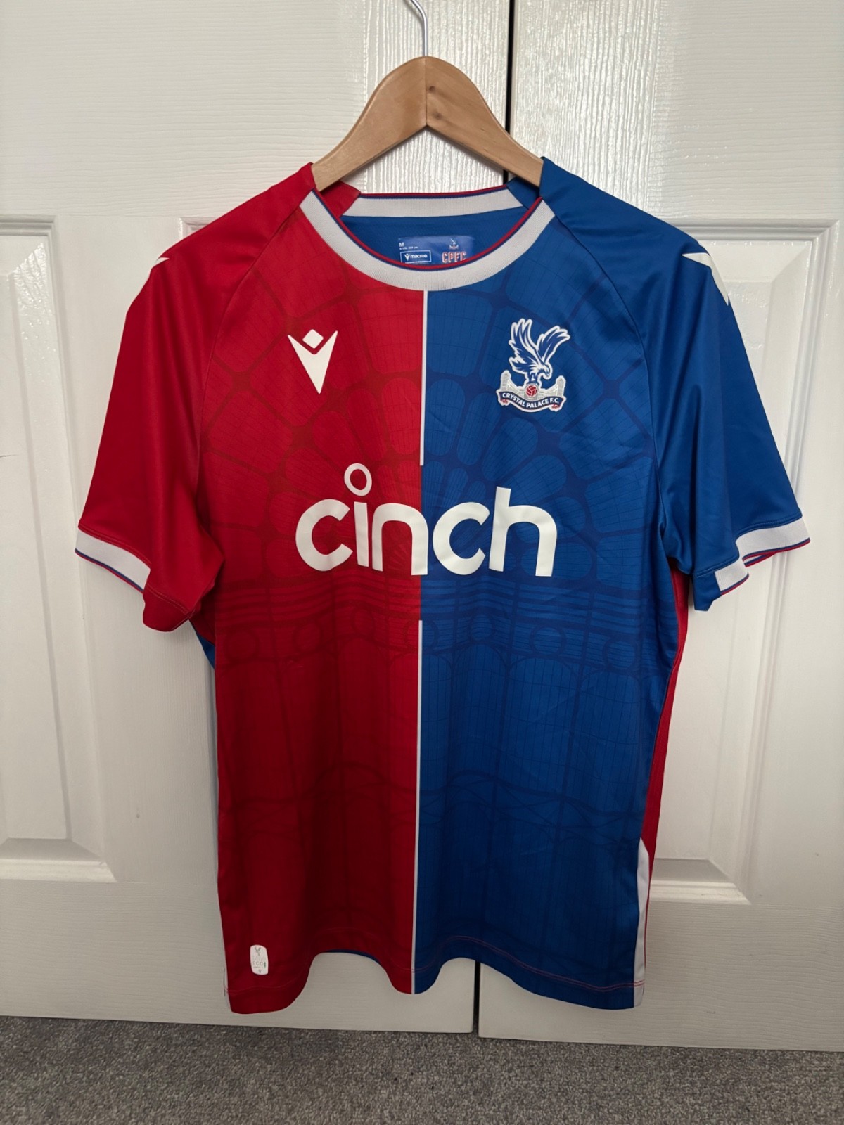 Crystal Palace FC Season 2023/24 Macron Home Shirt Adult Size Medium ***used*** for sale on Ebay