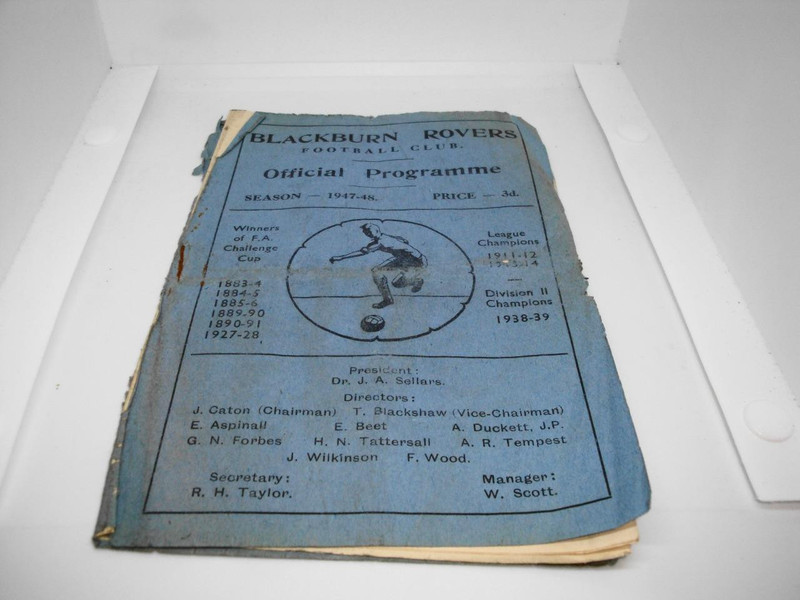 RARE ORIGINAL SUPERB BLACKBURN V BURNLEY FOOTBALL PROGRAMME 1947-48 SEASON for sale on Ebay