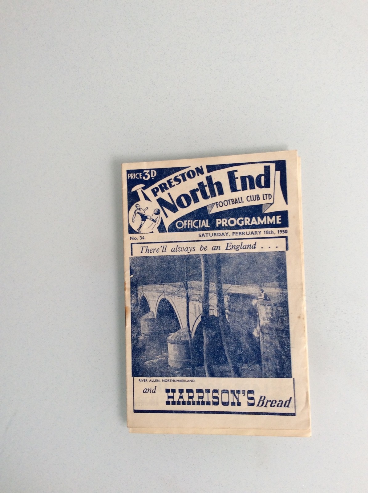 PRESTON NORTH END V WEST HAM UNITED 18.02.1950 for sale on Ebay