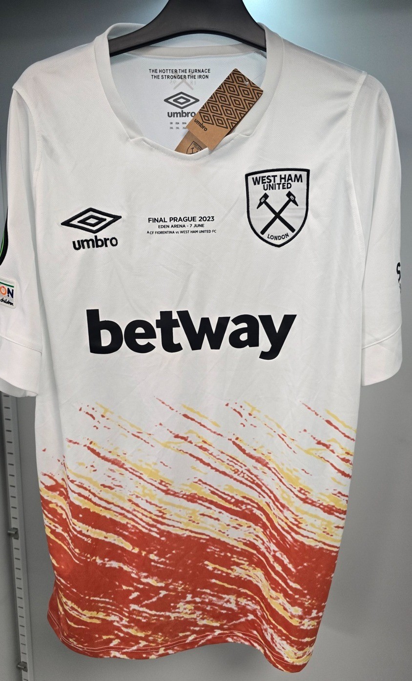 West Ham 2023 Final Prague Shirt Umbro Size 2XL Fiorentina Matchday for sale on Ebay