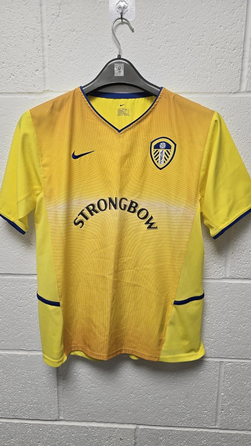 Vintage Leeds United 2000-02 Away Shirt Yellow Nike XL Strongbow Sponsor for sale on Ebay