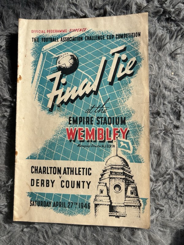 Charlton Athletic Vs Derby County FA Cup Final Programme April 27th 1946 for sale on Ebay