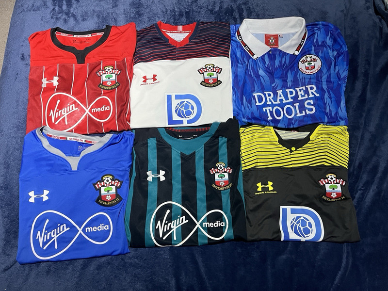 Collection of 6 Southampton FC Shirts - Various Years - Job Lot for sale on Ebay