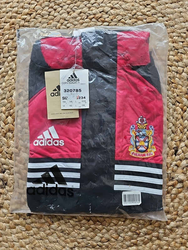 BNWT Adidas Fulham 1999 2000 Copa Rain Jacket Training Coat Red Black 32/34 for sale on Ebay