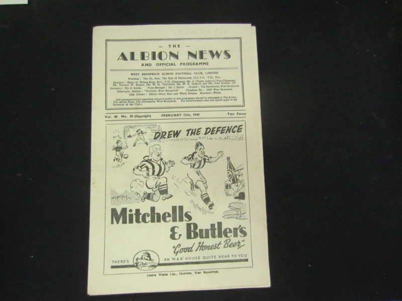 1948-49 FA CUP WEST BROMWICH ALBION v CHELSEA for sale on Ebay