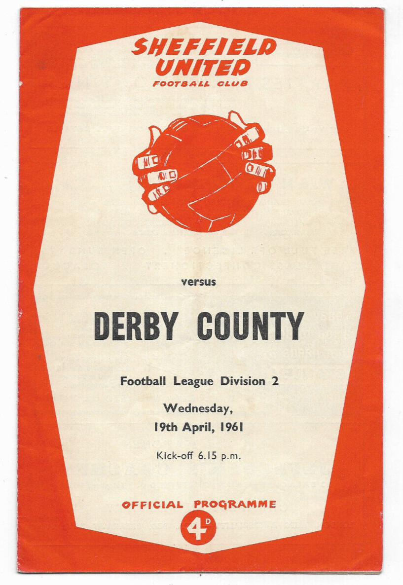 1960/61 Division 2 - SHEFFIELD UNITED v. DERBY COUNTY for sale on Ebay