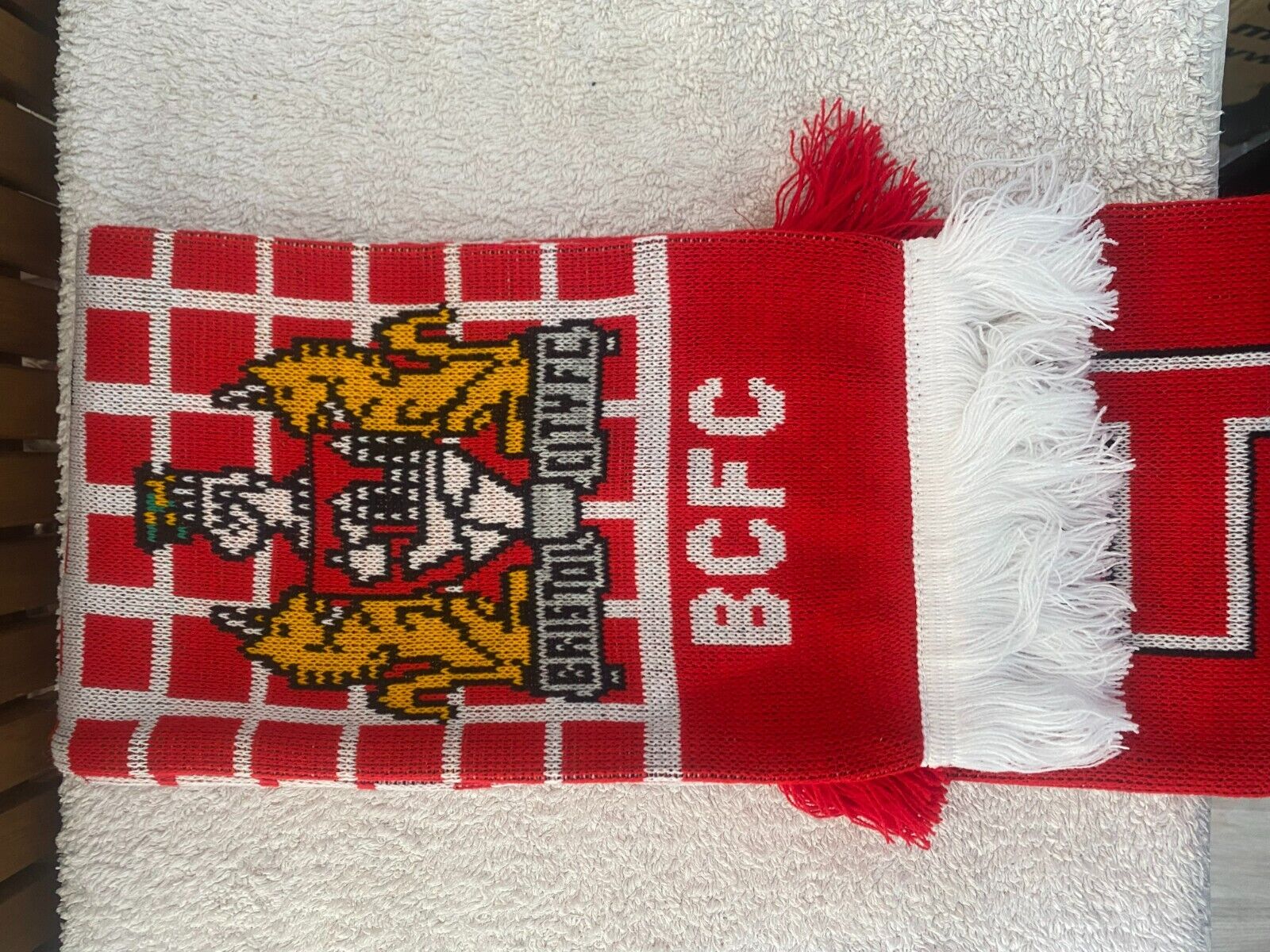 Bristol City Football Club Red Double Sided Football Scarf Excellent Condition  for sale on Ebay