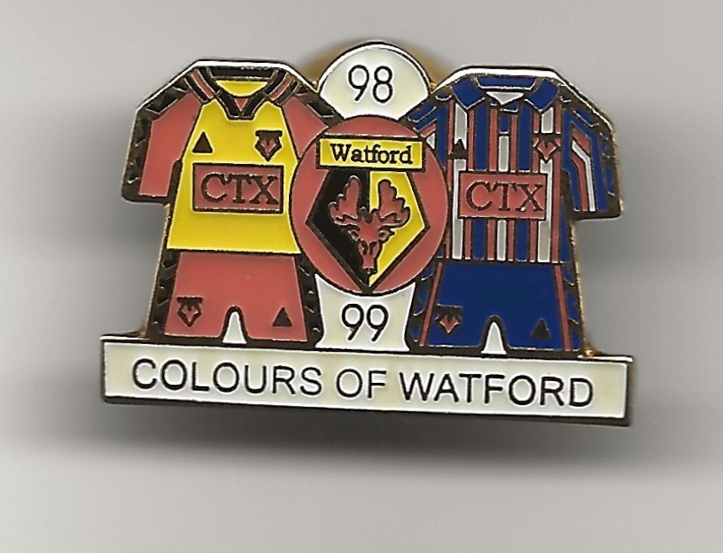 Watford Football Badge Pin 1998/99 Colours for sale on Ebay