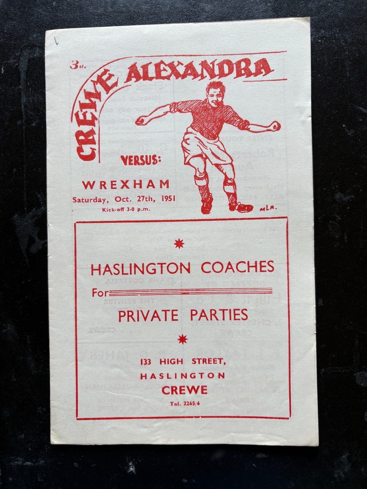 1951-52 Crewe Alexandra v Wrexham for sale on Ebay