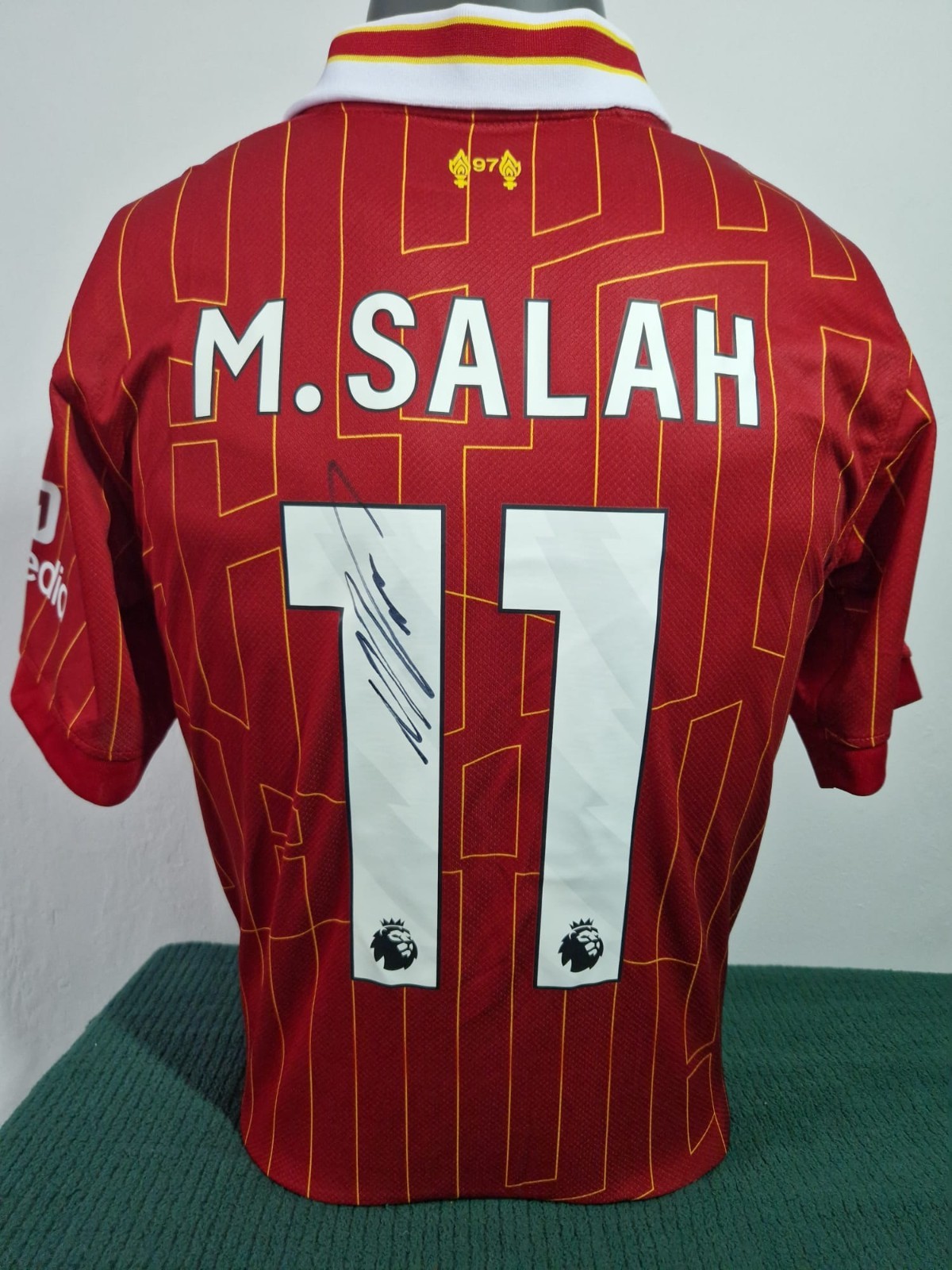 King Mohamed Mo Salah HAND SIGNED Shirt by Liverpool #11 24/25 Champions + COA for sale on Ebay