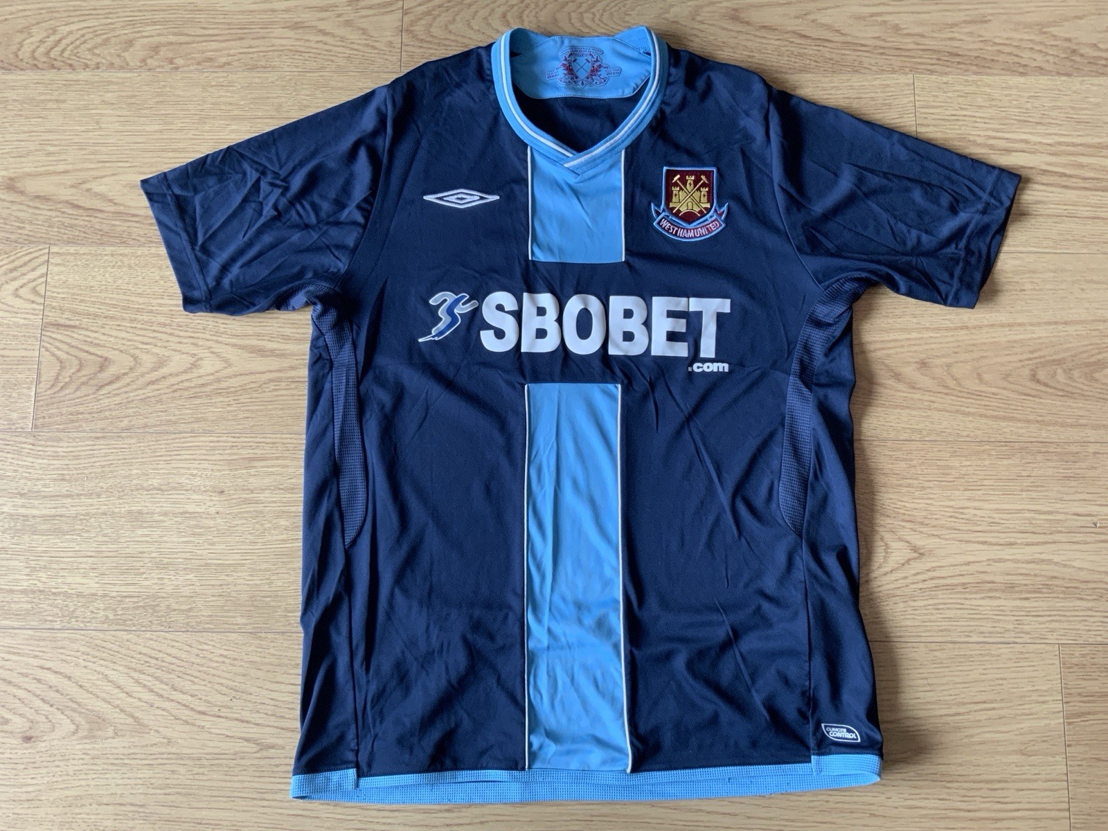 West Ham United Away Football Shirt 2009 2010 Genuine Umbro Mens Size L 44 for sale on Ebay