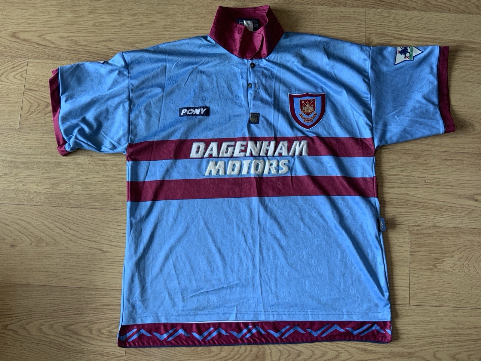 West Ham United Pony Men's XL 1995/96 away Shirt Dagenham Motors Original for sale on Ebay