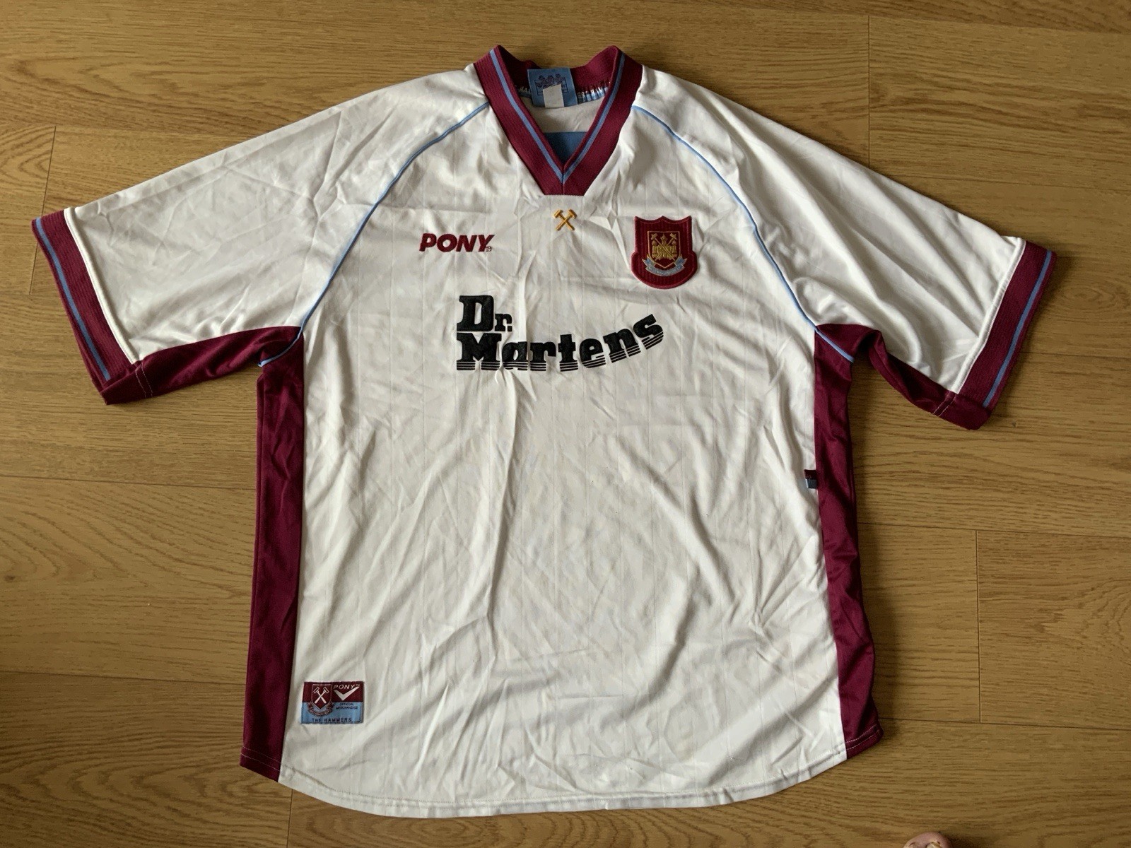 West Ham United Pony XXL Away 1998/1999 Football Shirt for sale on Ebay