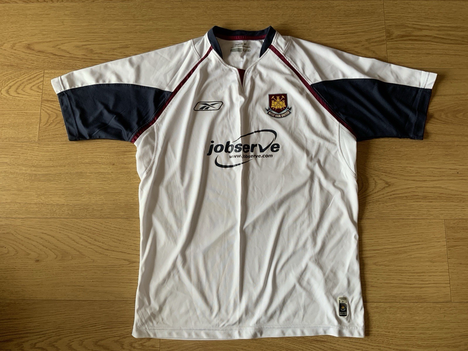 West Ham United 2005/2006 Away Football Shirt White Reebok Size Large for sale on Ebay