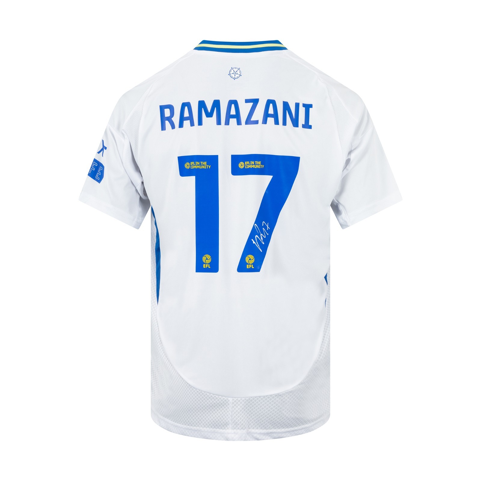 Largie Ramazani Signed Leeds United Home Shirt Leeds Autograph COA for sale on Ebay