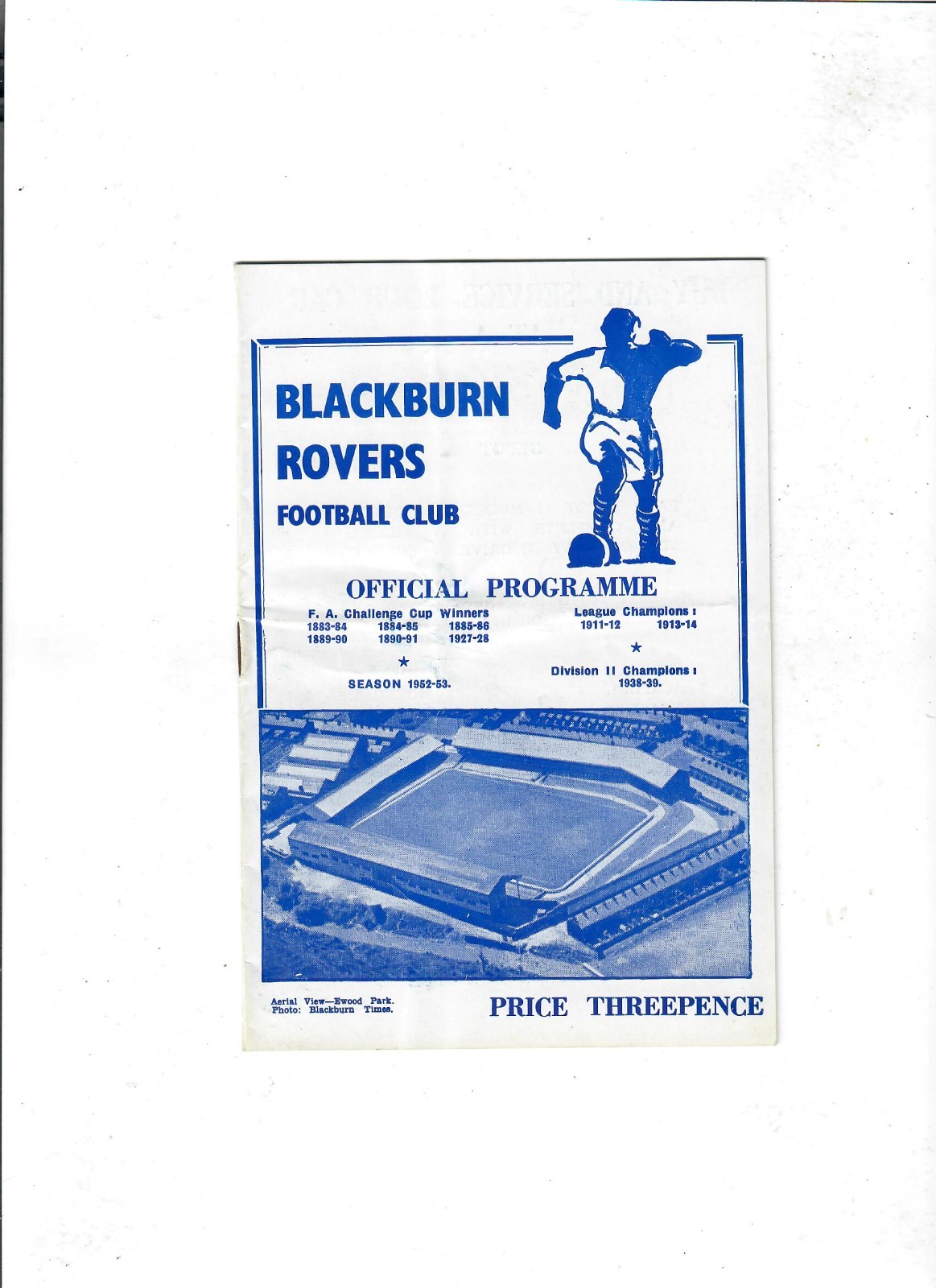 Blackburn Rovers v West Ham United - 11/10/1952 for sale on Ebay